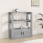 Credenza Grigio Sonoma 80x30x90 cm in Legno Multistrato Credenza Grigio Sonoma 80x30x90 cm in Legno Multistrato