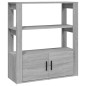 Credenza Grigio Sonoma 80x30x90 cm in Legno Multistrato Credenza Grigio Sonoma 80x30x90 cm in Legno Multistrato