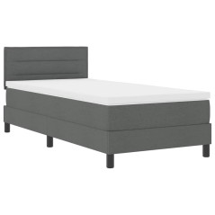 vidaXL Letto a Rete con Materasso Grigio Scuro 100x200 cm Tessuto