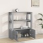 Credenza Grigio Sonoma 80x30x90 cm in Legno Multistrato Credenza Grigio Sonoma 80x30x90 cm in Legno Multistrato