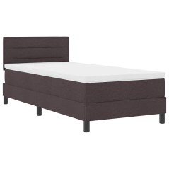 vidaXL Letto Box Spring con Materasso Marrone Scuro 100x200 cm Tessuto