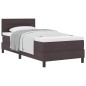 vidaXL Letto Box Spring con Materasso Marrone Scuro 100x200 cm Tessuto vidaXL Letto Box Spring con Materasso Marrone Scuro 100x200 cm Tessuto