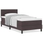 vidaXL Letto Box Spring con Materasso Marrone Scuro 100x200 cm Tessuto vidaXL Letto Box Spring con Materasso Marrone Scuro 100x200 cm Tessuto