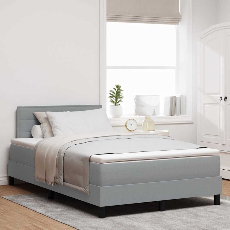 vidaXL Letto Box Spring con Materasso Grigio Chiaro 120x190 cm Tessuto