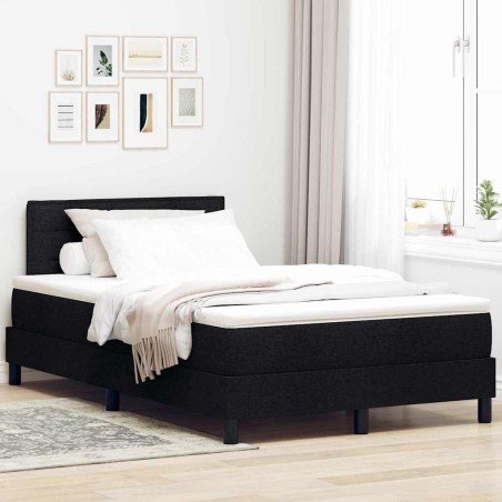 vidaXL Letto Box Spring con Materasso Nero 120x190 cm Tessuto