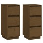 Credenze 2 pz Marrone Miele 32x34x75 cm Legno Massello di Pino Credenze 2 pz Marrone Miele 32x34x75 cm Legno Massello di Pino