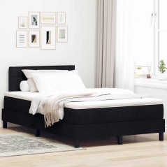vidaXL Letto a molle con materasso Nero 120x200 cm Tessuto
