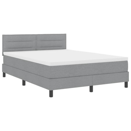 vidaXL Letto Box Spring con Materasso Grigio Chiaro 140x190 cm Tessuto