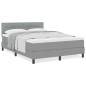 vidaXL Letto a Box Spring con Materasso Grigio Chiaro 160x200 cm Tessuto