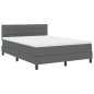 vidaXL Letto a molle con Materasso Grigio Scuro 160x200 cm Tessuto vidaXL Letto a molle con Materasso Grigio Scuro 160x200 cm Tessuto