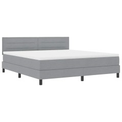 vidaXL Letto Box Spring con Materasso Grigio Chiaro 180x200 cm Tessuto