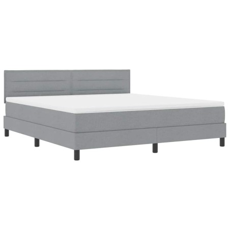 vidaXL Letto Box Spring con Materasso Grigio Chiaro 180x200 cm Tessuto