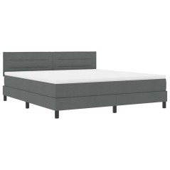 vidaXL Letto Box Spring con Materasso Grigio Scuro 180x200 cm Tessuto