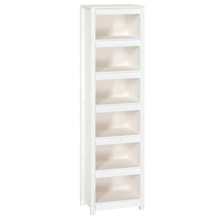 Libreria Bianca 50x35x183 cm in Legno Massello di Pino