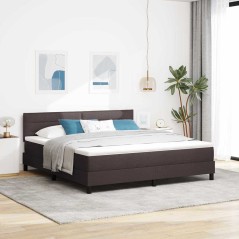 vidaXL Letto a Molle con Materasso Marrone Scuro 180x200 cm Tessuto