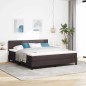 vidaXL Letto a Molle con Materasso Marrone Scuro 180x200 cm Tessuto