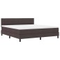 vidaXL Letto a Molle con Materasso Marrone Scuro 180x200 cm Tessuto
