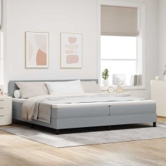 vidaXL Letto Box Spring con Materasso Grigio Chiaro 200x200 cm Tessuto