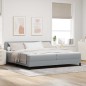 vidaXL Letto Box Spring con Materasso Grigio Chiaro 200x200 cm Tessuto vidaXL Letto Box Spring con Materasso Grigio Chiaro 200x200 cm Tessuto
