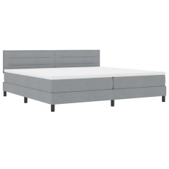 vidaXL Letto Box Spring con Materasso Grigio Chiaro 200x200 cm Tessuto