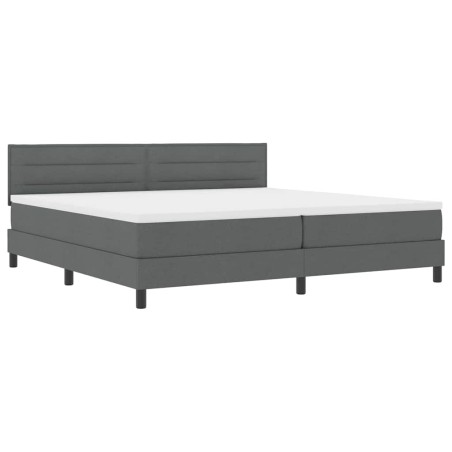 vidaXL Letto Box Spring con Materasso Grigio Scuro 200x200 cm Tessuto