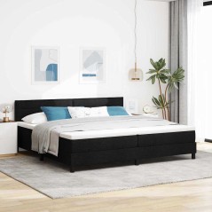 vidaXL Letto Box Spring con Materasso Nero 200x200 cm Tessuto