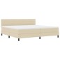 vidaXL Letto Box Spring con Materasso Crema 200x200 cm Tessuto vidaXL Letto Box Spring con Materasso Crema 200x200 cm Tessuto