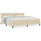 vidaXL Letto Box Spring con Materasso Crema 200x200 cm Tessuto vidaXL Letto Box Spring con Materasso Crema 200x200 cm Tessuto