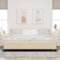 vidaXL Letto Box Spring con Materasso Crema 200x200 cm Tessuto vidaXL Letto Box Spring con Materasso Crema 200x200 cm Tessuto