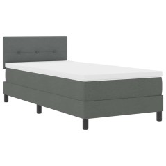vidaXL Letto Box Spring con Materasso Grigio Scuro 80x200 cm in Tessuto