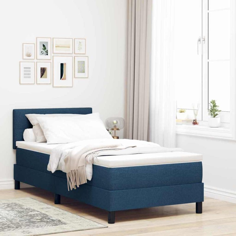 vidaXL Letto a Piatto con Materasso Blu 80x200 cm Tessuto vidaXL Letto a Piatto con Materasso Blu 80x200 cm Tessuto