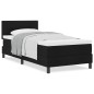 vidaXL Letto a Molle con Materasso Nero 90x190 cm Tessuto vidaXL Letto a Molle con Materasso Nero 90x190 cm Tessuto