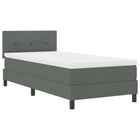 vidaXL Letto a Molle con Materasso Grigio Scuro 90x200 cm Tessuto