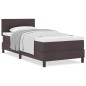 vidaXL Letto con rete a molle e materasso Marrone scuro 90x200 cm Tessuto