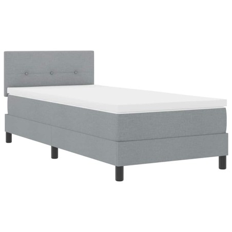 vidaXL Letto a Contenitore con Materasso Grigio Chiaro 100x200 cm Stoffa