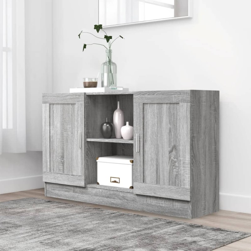 Credenza Grigio Sonoma 120x30,5x70 cm in Legno Multistrato Credenza Grigio Sonoma 120x30,5x70 cm in Legno Multistrato