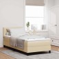 vidaXL Letto a Box con Materasso Crema 100x200 cm Tessuto vidaXL Letto a Box con Materasso Crema 100x200 cm Tessuto
