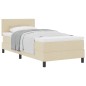 vidaXL Letto a Box con Materasso Crema 100x200 cm Tessuto vidaXL Letto a Box con Materasso Crema 100x200 cm Tessuto