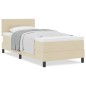 vidaXL Letto a Box con Materasso Crema 100x200 cm Tessuto vidaXL Letto a Box con Materasso Crema 100x200 cm Tessuto