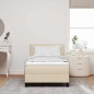 vidaXL Letto a Box con Materasso Crema 100x200 cm Tessuto vidaXL Letto a Box con Materasso Crema 100x200 cm Tessuto