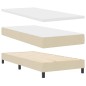 vidaXL Letto a Box con Materasso Crema 100x200 cm Tessuto vidaXL Letto a Box con Materasso Crema 100x200 cm Tessuto