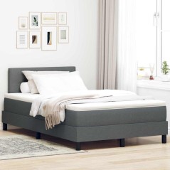 vidaXL Letto a Rete con Materasso Grigio Scuro 120x190 cm Tessuto