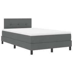 vidaXL Letto a Rete con Materasso Grigio Scuro 120x190 cm Tessuto