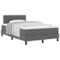 vidaXL Letto a Rete con Materasso Grigio Scuro 120x190 cm Tessuto vidaXL Letto a Rete con Materasso Grigio Scuro 120x190 cm Tessuto