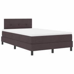 vidaXL Letto a Molle con Materasso Marrone Scuro 120x190 cm Tessuto