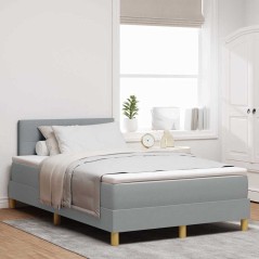vidaXL Letto a Box con Materasso Grigio Chiaro 120x200 cm Tessuto