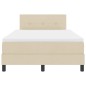 vidaXL Letto Box Spring con Materasso Crema 120x200 cm Tessuto vidaXL Letto Box Spring con Materasso Crema 120x200 cm Tessuto