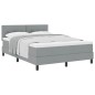vidaXL Letto con boxspring con materasso grigio chiaro 140x190 cm tessuto vidaXL Letto con boxspring con materasso grigio chiaro 140x190 cm tessuto