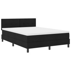vidaXL Letto a Box Spring con Materasso Nero 140x200 cm Tessuto