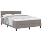 vidaXL Letto con Rete a Molle con Materasso Tortora 140x200 cm Tessuto